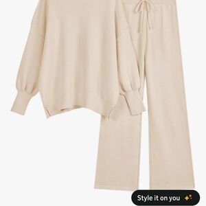 Elegant Cream Women's Pants & Jumpsuit Set